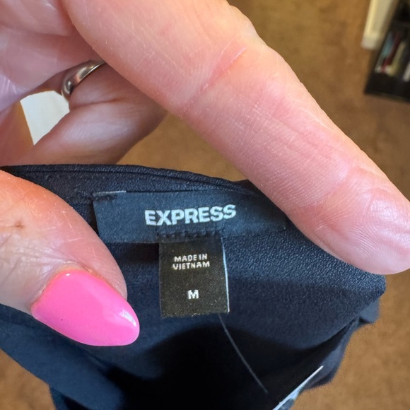 Express Black Fit Flare Puff Sleeve Dress A Line Mini Size S M L NEW $78 - Picture 7 of 16